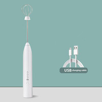 Mini mixeur à café portatif 3 vitesses, rechargeable par USB, faible bruit, en acier inoxydable, batteur à œufs, mixeur, mousseur à lait électrique