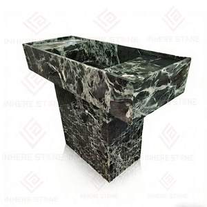 <span class=keywords><strong>Lavabo</strong></span> de Pedestal Rectangular de Mármol <span class=keywords><strong>Verde</strong></span> Alpi Acanalado, Personalizable, para Baños de Hoteles y Hogares - Product Image 3
