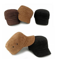 Casquette Cadet Unisexe en Faux Daim Solide avec Œillets Latéraux et Sangle Réglable – Chapeau Militaire Décontracté pour l'Extérieur – Casquette Newsboy en Gros