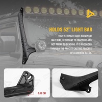 Aluminiumlegierung Beleuchtungshalterungen für Jeep Wrangler JL JT 2018+ 52 Zoll Modulare LED-Leiste Dach-Überrollkäfig-Halterung Zubehör Premium