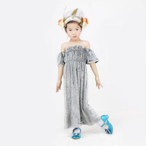 Ropa de Bebé Niña con Estampado Digital Personalizado, Vestido Largo con Hombros Descubiertos y Estampado Floral, Venta al Por Mayor - Product Image 2