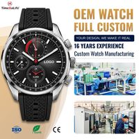 Montre à quartz solaire OEM personnalisée EPSON VS98 avec calendrier perpétuel, lunette intérieure, alarme 24H, bracelet en caoutchouc FKM et stockage sur six mois