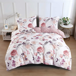 Poland Stock Modern Woven Pink Rose Floral Polyester Home Bedding Set 3 Pieces Duvet Cover EU Dropshipping Ready to Ship - Product Image 3