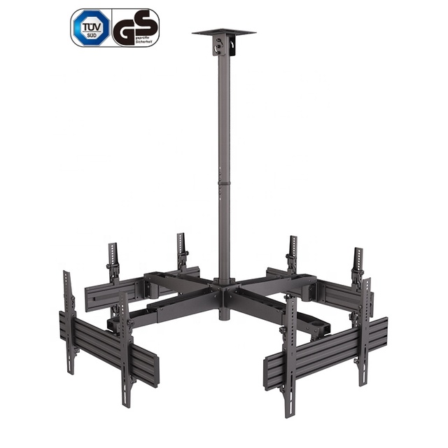 Digital Signage Commercial Height Extensible Quad Ceiling TV Mount Bracket Truss