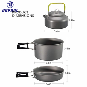 野营篝火用具可堆叠不粘烹饪炊具套装，包括带储物袋的锅碗 - Product Image 3