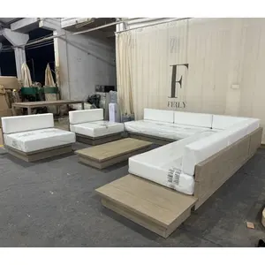 Modern couch Customization Furniture Patio wood sectional Set designs Outdoor luxury Teak garden sofa