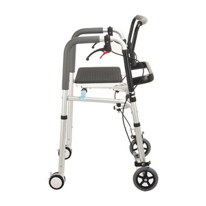 Aluminum Alloy Four Wheel Walker With Seat And Brake <b>For</b> Elderly Mobility Aid - Product Image 2