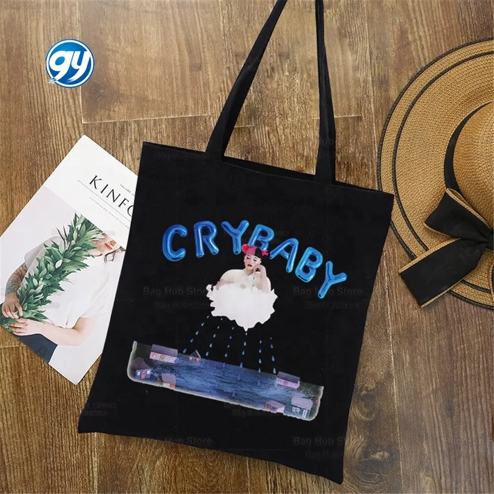 Melanie Martinez Crybaby Tote Shopping Original Design Black Unisex Travel Canvas Eco Foldable Shopper kids' shoulder bags