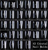 SunelPort Puntas de Uñas de Cristal Extendidas D03, 120 Piezas, Uñas Postizas Curvas con Diseño Cuadrado Rápido, Ultrafinas y sin Rastro