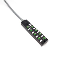 Caja de Conexiones Inteligente IP67 M8 de 8 Vías con Indicador LED, 24V AC/DC 4A, Cables PUR/PVC - Modelo SVLEC 980823