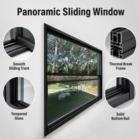 Ventanas Elevables Eléctricas de Aluminio Residenciales HUACAI Personalizadas con Doble Acristalamiento, Rotura de Puente Térmico, PA66, 24 mm, Antirrobo y Motorizadas con Control Remoto