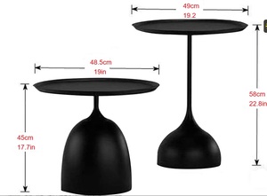 Piccolo tavolo rotondo moderno per soggiorno, camera da letto, balcone | Tavolo d'angolo di lusso leggero con Base stabile - Product Image 3