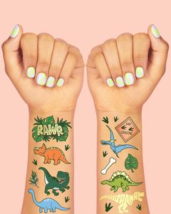 Tatouages temporaires de dinosaures pour fournitures de fête d'anniversaire pour enfants, faveurs de fête de dinosaures, décorations T-rex - Product Image 2