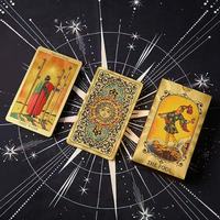 Vente en gros Tarot espagnol en feuille d'or 12*7cm Cartes de jeu de société en PVC étanches avec guide