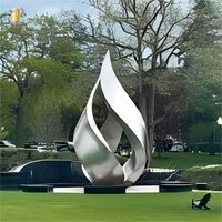 Sculpture de flamme en acier inoxydable, art abstrait moderne, décoration de jardin, parc public extérieur RELONG