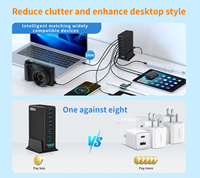 Chargeur Adaptateur Multiport 380W GaN 5C3A USB C Super Charge Rapide PD 100W pour Ordinateur Portable, iPhone Apple, Station de Charge Téléphone