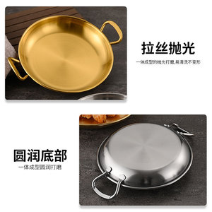 Stainless Steel Snack Plate 304 Round With Handles For Hotel Coffee <b>Tea</b> Serving <b>Trays</b> - Product Image 5