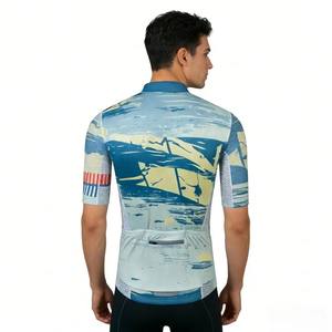 Maillot de cyclisme d'été unisexe à manches courtes, style rétro, imprimé par sublimation, coupe-vent, anti-transpiration et respirant - Product Image 4
