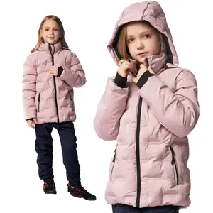 Nueva ropa de moda para niños, chaquetas gruesas acolchadas elegantes con capucha para niños y niñas, chaquetas aislantes de invierno