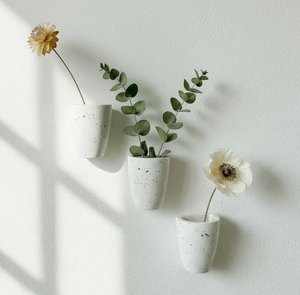Vaso da Parete <span class=keywords><strong>in</strong></span> <span class=keywords><strong>Cemento</strong></span> Terrazzo Moderno, Fioriera Sospesa per Fiori Secchi, Decorazione Minimalista per Gallerie - Product Image 1