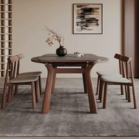 Table de cuisine et de salle à manger extensible et pliable en bois massif, ronde, moderne, gain de place, assemblée sur mesure OEM ODM