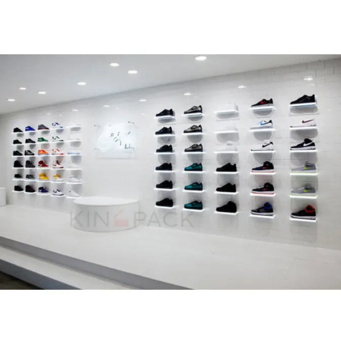 Shoe vitrine of Luxury design commercial shoe display furniture for brand shoe store