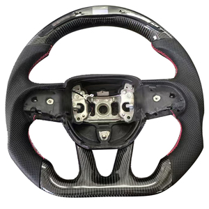 พวงมาลัยมือจับหนังคาร์บอนไฟเบอร์แบบมีรูพรุนที่นิยมมากที่สุดสำหรับดอดจ์ชาเลนเจอร์พวงมาลัยรถยนต์ - Product Image 1