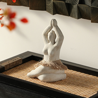 Figurine de yoga abstraite Wabi-Sabi en ciment, sculpture de table pour la décoration intérieure, ornement artisanal pour anniversaire de mariage