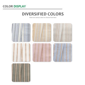 Fabrika kaynağı yaz moda jakarlı renkli çizgili kumaş 30% Polyester % 70% pamuk boyalı iplik şerit kumaş için yazlık gömlek - Product Image 6
