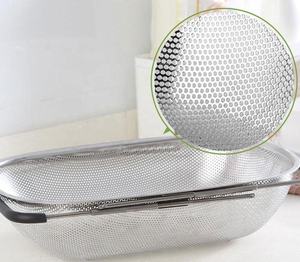 Paslanmaz çelik delikli tip kevgir mutfak lavabo sepeti süzgeç uzatılabilir lavabo kevgir üzerinde - Product Image 3