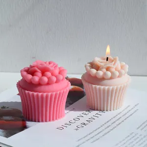 Homemade Craft DIY Ice Cream Shape Muffin Cup Silicone Candle Mould Decoration Soap Cake bake Mold