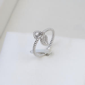 Bague en argent S925, ouverture en forme de feuille de beignets frits, réglable, avec incrustation de 8 à 9 perles, accessoires 1794 - Product Image 1