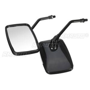 Par de Espejos Retrovisores Laterales Rectangulares Negros de 10 mm con Rosca Negra para Motocicleta, Scooter, ATV - Product Image 3