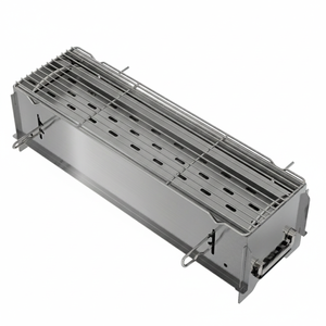 Parrilla <span class=keywords><strong>de</strong></span> Carbón Plegable Portátil <span class=keywords><strong>de</strong></span> Acero Inoxidable con Estructura Reforzada para Camping y Barbacoa - Product Image 4