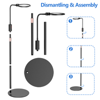 Wufan Flexible Gooseneck LED Floor Mounted Magnifier, Eye Protection Reading Light for Bedroom Living Room