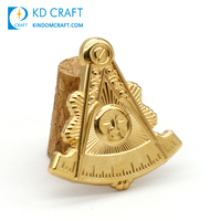 Pin de Solapa Masónico Personalizado de Aleación de Zinc Metálica Hueca, Chapado en Oro, con Esmalte Duro, para Traje