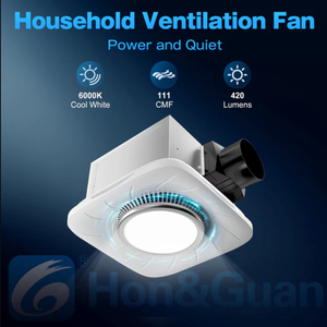 Ventilatore da Bagno Hon&Guan con Luce 45 Watt e Bassa Rumorosità Ventilatore Portatile da Tetto Altri Ventilatori di Ventilazione - Product Image 2