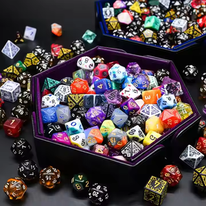 ลูกเต๋า DND RPG หลากสี มีจำหน่าย ลูกเต๋าพลาสติกขายส่ง ลูกเต๋าอะคริลิกหลายเหลี่ยม พร้อม D4 D6 D8 D10 D12 D20 D100 - Product Image 1