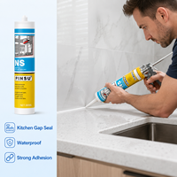 Sellador de Silicona de Curado Neutro, Impermeable, Antimoho, Adhesivo para Sellado de Ventanas y Puertas Comerciales, 300 ml