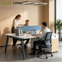 Bureau de travail avec tiroir, table d'ordinateur 2 places, poste de travail moderne d'usine, bureau modulaire, poste de travail modulaire, mobilier de bureau