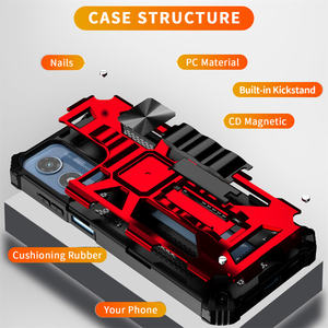 Funda de lujo para hombre para <span class=keywords><strong>Motorola</strong></span> Moto G Play 4G 2024 soporte Invisible adsorción magnética híbrido PC TPU Combo fundas de teléfono - Product Image 5