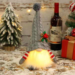 Venta caliente muñeco de Navidad adornos de Gnomo elfo con luz Led gnomos de Navidad muñeco de peluche Navidad Año Nuevo decoraciones de Navidad - Product Image 4