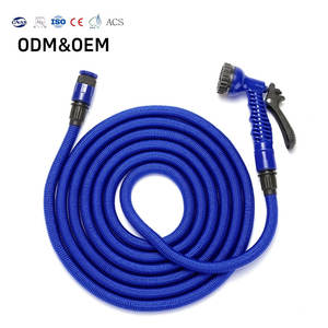 Tuyau d'arrosage extensible automatique 3x en TPE/double latex flexible de 3/4'' avec pistolet pulvérisateur pour le nettoyage de voiture - Fournitures de jardin - Product Image 1