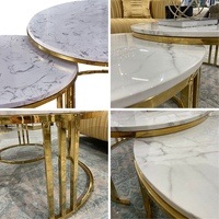 Ensembles de meubles de salon Tables basses centrales en métal Meuble De Table De Luxe moderne Basse Salon Table basse en verre