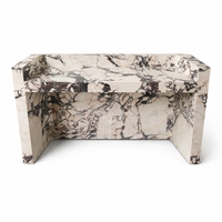 Comptoir de réception de bureau minimaliste et élégant en marbre, bureau en pierre naturelle sur mesure pour hôtel et lieu de travail