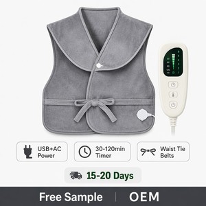 Gilet chauffant en cèdre pour le corps, écharpe chauffante portable pour les épaules, le cou et le dos, compresse chaude thérapeutique, soulagement de la douleur, 6 niveaux, minuterie, peluche - Product Image 1