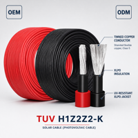 Câble de batterie flexible en cuivre KMCABLE 4/0 3/0 2/0 AWG, conducteur multibrins, isolation en caoutchouc, gaine en PVC, basse tension pour véhicules solaires