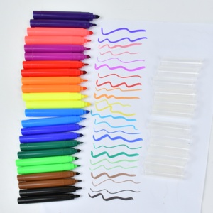 Ensemble de stylos de couleur lavables 12 couleurs, marqueurs à pointe <span class=keywords><strong>feutre</strong></span> à base d'eau non toxiques pour le dessin des enfants, papeterie scolaire - Product Image 2