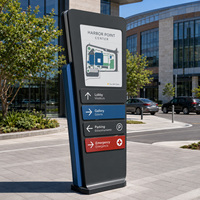 Panneau publicitaire directionnel lumineux LED en aluminium personnalisé pour l'extérieur, pour station-service et centre commercial