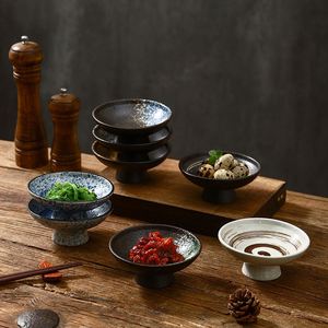 Assiette en céramique rétro japonaise à pieds hauts Assiette de luxe pour mariage Mini <span class=keywords><strong>fruits</strong></span> secs Thé Vaisselle créative Lovely - Product Image 4